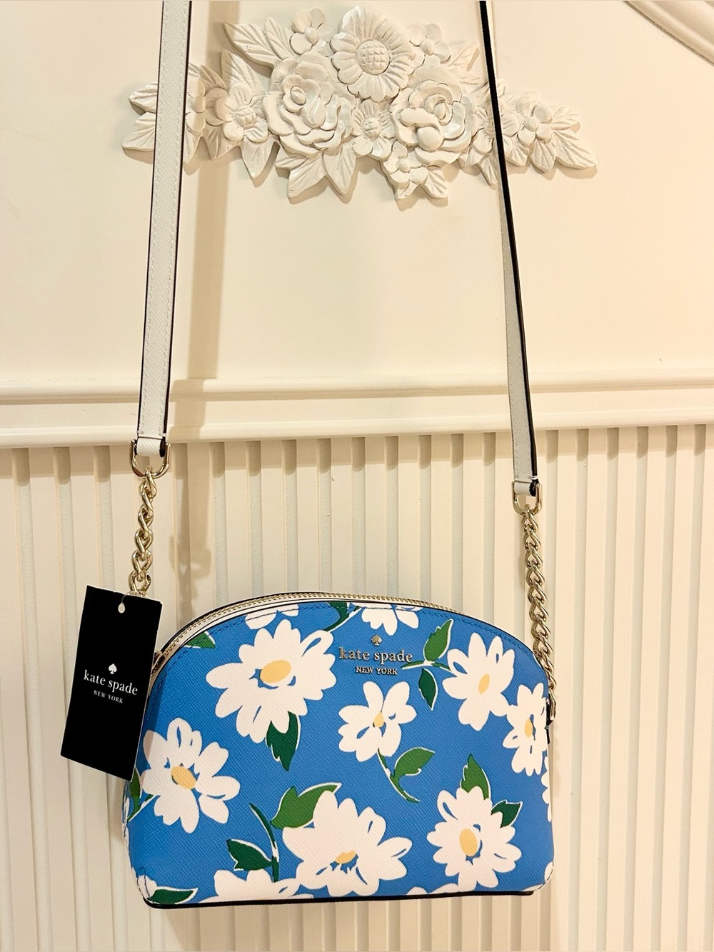 kate spade Blue Floral Dome crossbody bag